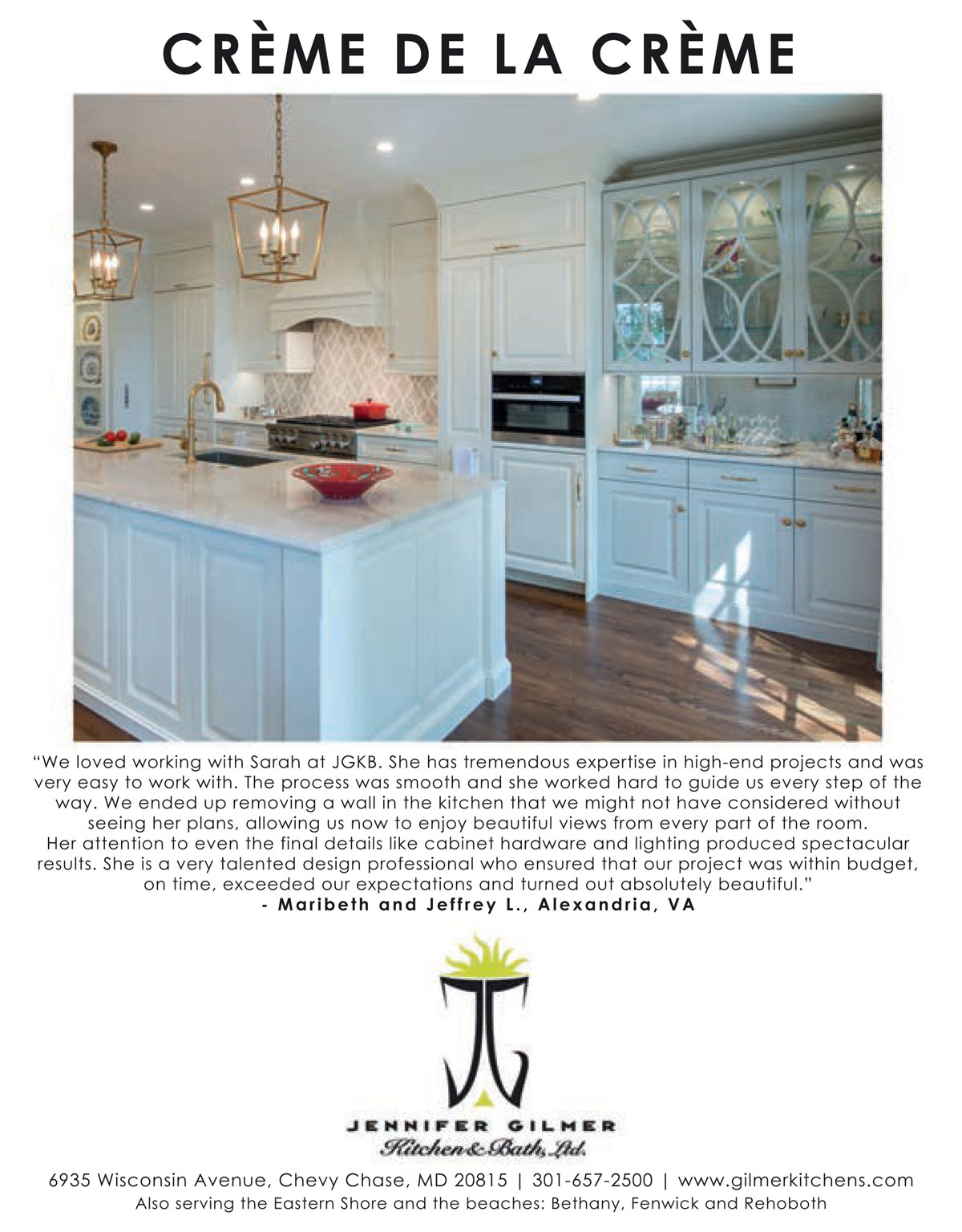 Jennifer Gilmer Kitchen and Bath Print Ad Design