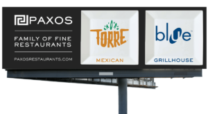 Paxos Group Restaurants Double Billboard Design Left Side