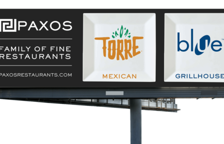 Paxos Group Restaurants Double Billboard Design Left Side