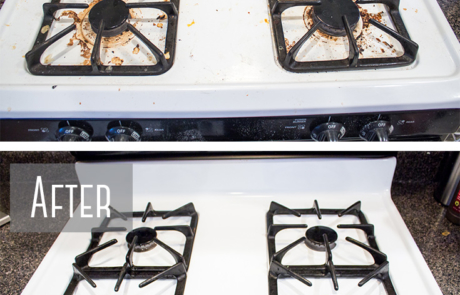Easy cleaning hacks for your kitchen stove.