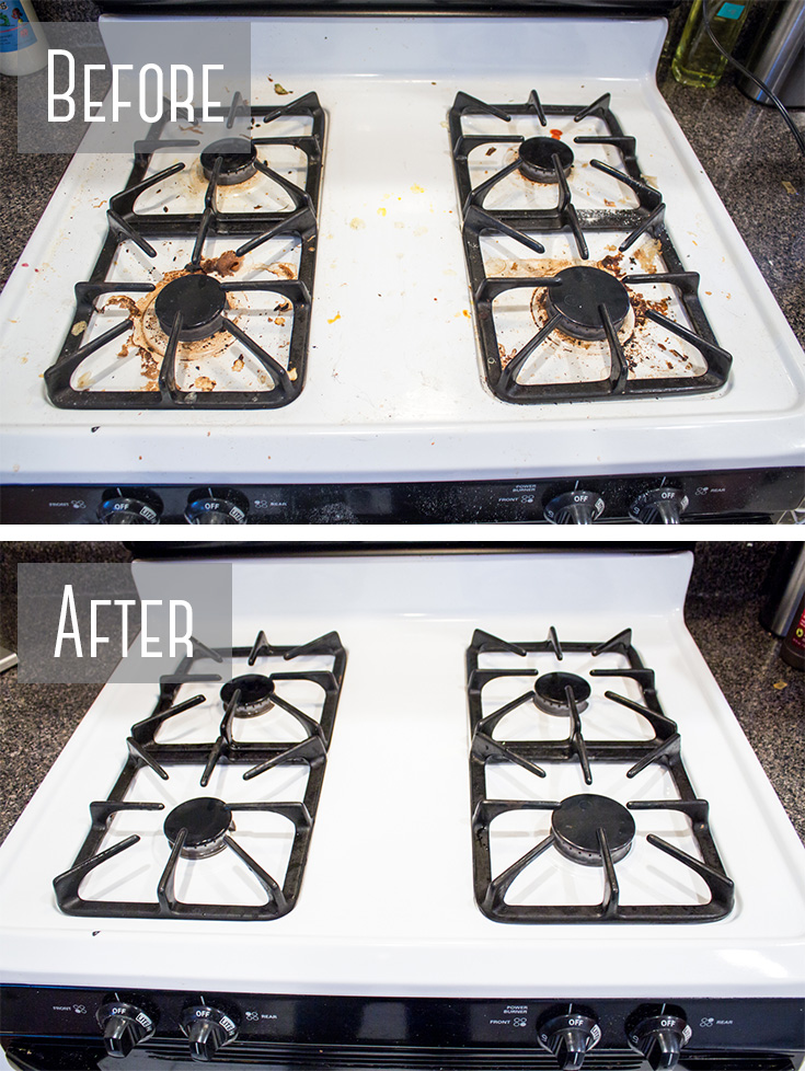 Easy cleaning hacks for your kitchen stove.