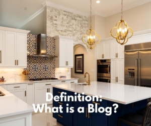 Two-toned kitchen to illustrate a blog definition.