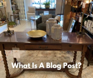 A table in a home interior store to iullustrate a blog post.