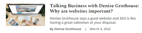 Denise Grothouse Why Are Websites Important