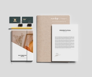 Branding with business cards and flyers.