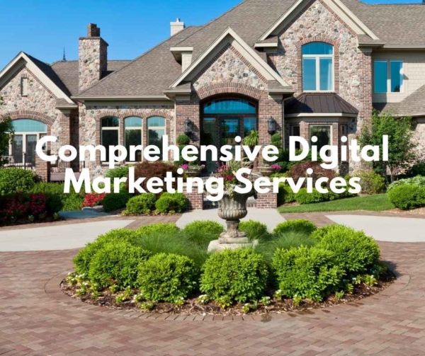 A stone house as a digital marketing ad.