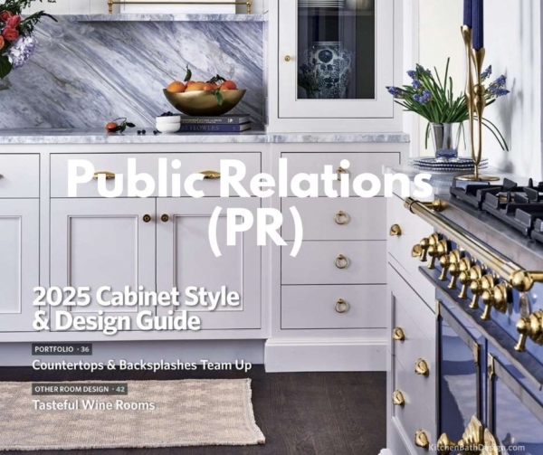 Kitchen on magazine cover to advertise public relations for marketing agency.