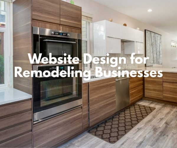 A walnut kitchen to advertise web design.