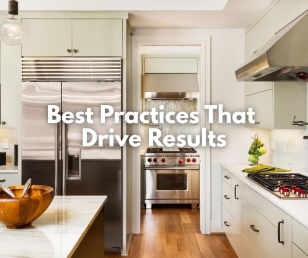 A kitchen with range in the distance. Illustrates email results.