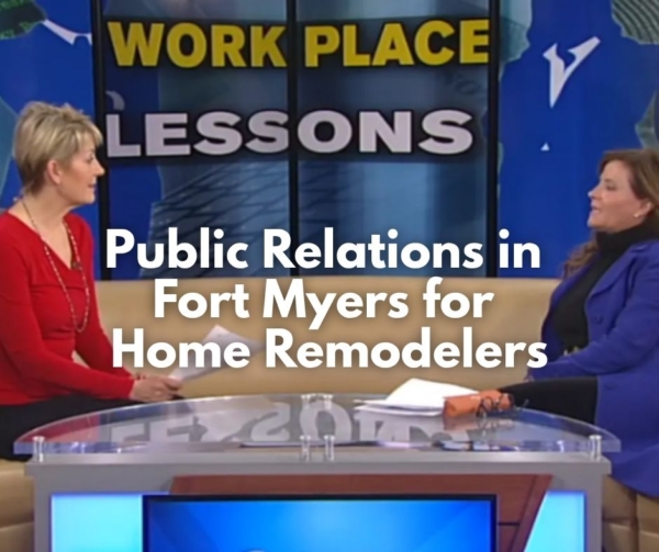 A woman in red and a woman in blue talk about workplace lessons on TV thanks to a press release.