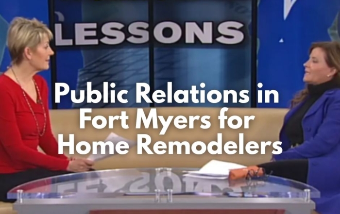 A woman in red and a woman in blue talk about workplace lessons on TV thanks to a press release.