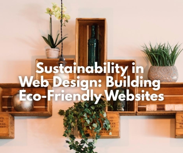 A wall with shelves of plants. Illustrates sustainability in web design.
