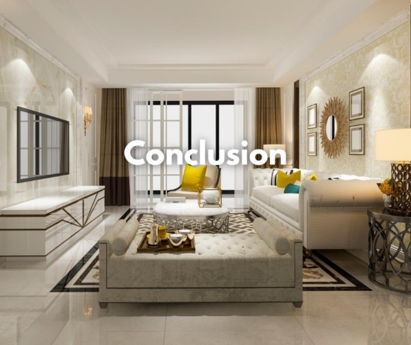 A living room with a large ottoman and sofas. Illustrates blog conclusion.