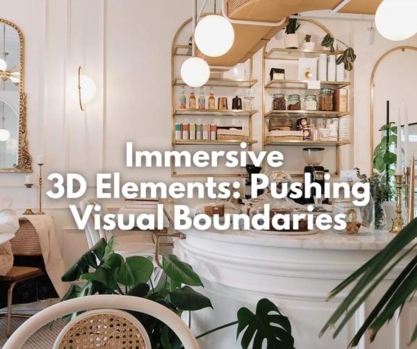 A modern home bar. Illustrates #D elements in web design.