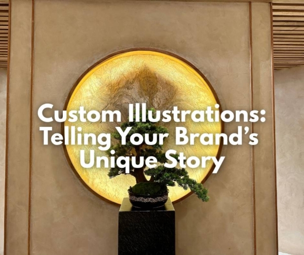 Decorative Bonsai Tree Interior Design. Illustrates an online brand story.