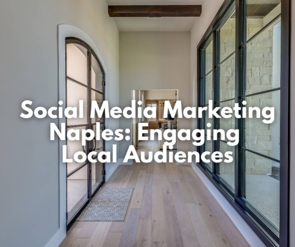 A modern hallway with black frames windows and doors. Illustrates Perfect Six Marketing in Naples.